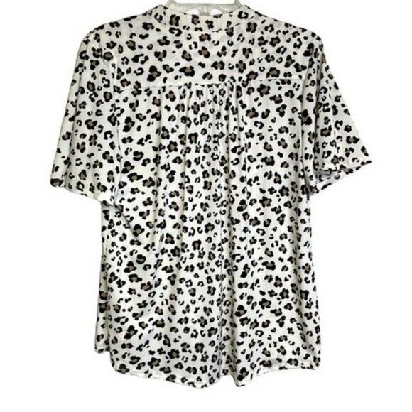 Kim Rogers Short Flutter Sleeve Henley Top MEDIUM (2121) - Picture 5 of 7